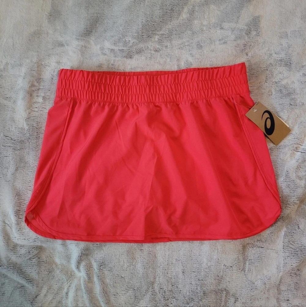 Asics Womens Size XL Pink Woven Skort W/Mesh Insert Performance Tennis Golf NWT